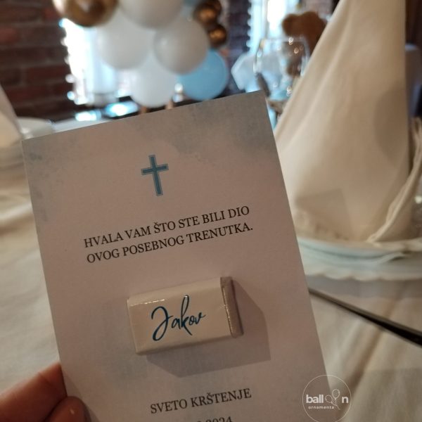 balloon ornamenta zahvalnica s čokoladicom